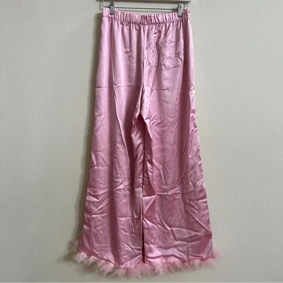 NWT For Love & Lemons pink pajama set with ruffles size Medium - Picture 5 of 7